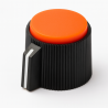 RMO-21-6 Orange Plastic Control Knob, 6mm Shaft