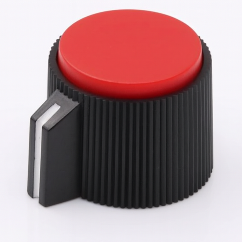 RMR-21-6 Red Control Knob 6mm Shaft | Plastic Knob With Brass Insert