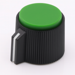 RMGG-21-6 Green Grass Control Knob 6mm Shaft | Plastic Knob With Brass Insert