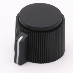 RMB-21-6 Black Control Knob – 6mm Shaft, Screw, Brass Insert | RoMaks