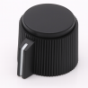 RMB-21-6 Black Control Knob – 6mm Shaft, Screw, Brass Insert | RoMaks