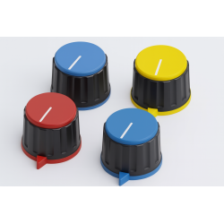 RM21-16-YX-6 Colored Control Knobs – Brass Insert, 6mm Shaft