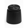 RM-15B-16BL Black Control Knob – 15mm, Metal Cap, Line