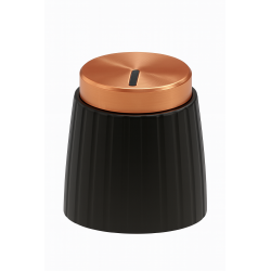 RM-15B-16GL Plastic Control Knob – Black Base, Gold Metal Cap, 15mm