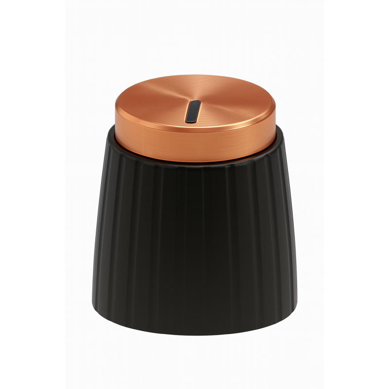 RM-15B-16GL Plastic Control Knob – Black Base, Gold Metal Cap, 15mm