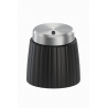 RM-15B-16SL Plastic Control Knob – Black Base, Silver Metal Cap, 15mm
