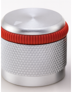 RMAlSx-30x22 Silver Ribbed Aluminum Knob Ø30×22 mm (Side Set Screw, Colored Rubber Rings)